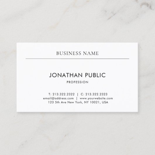 Berufliche Moderne Minimalistische Elegant Visitenkarte (Vorderseite)