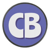 Berufliche moderne Minimalistische Monogramm-Initi Eishockey Puck (Vorderseite)