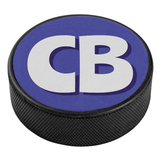 Berufliche moderne Minimalistische Monogramm-Initi Eishockey Puck (3/4)