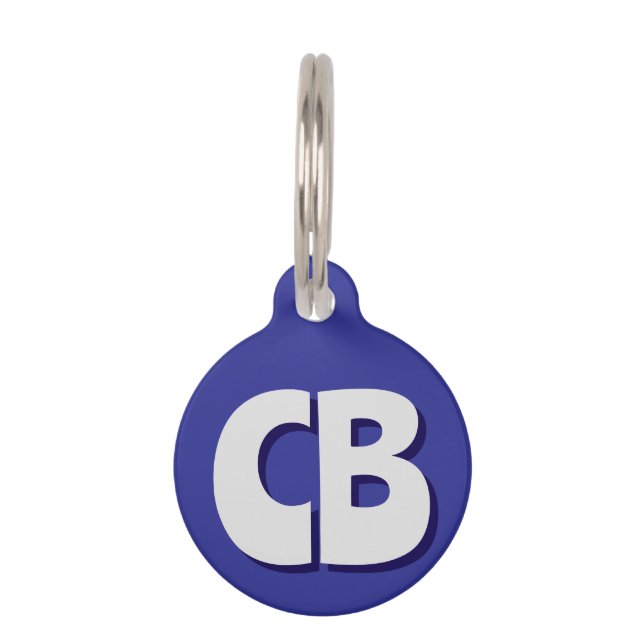 Berufliche moderne Minimalistische Monogramm-Initi Haustiermarke (Vorderseite)