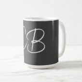 Berufliche moderne Minimalistische Monogramm-Initi Kaffeetasse (VorderseiteRechts)