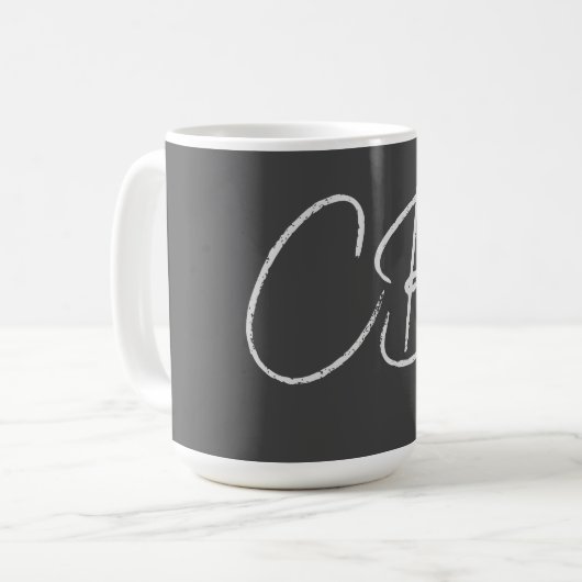 Berufliche moderne Minimalistische Monogramm-Initi Kaffeetasse (Vorderseite Links)
