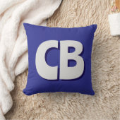 Berufliche moderne Minimalistische Monogramm-Initi Kissen (Decke)