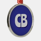 Berufliche moderne Minimalistische Monogramm-Initi Ornament Aus Metall (Rechts)