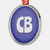 Berufliche moderne Minimalistische Monogramm-Initi Ornament Aus Metall (Links)