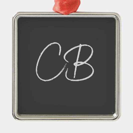 Berufliche moderne Minimalistische Monogramm-Initi Ornament Aus Metall (Vorne)
