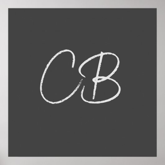 Berufliche moderne Minimalistische Monogramm-Initi Poster (Vorne)
