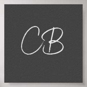Berufliche moderne Minimalistische Monogramm-Initi Poster