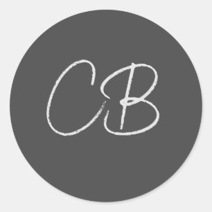 Berufliche moderne Minimalistische Monogramm-Initi Runder Aufkleber