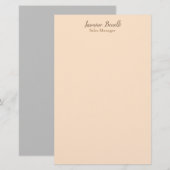 Berufliche, moderne Minimalistische Pastellfarbe Briefpapier (Vorne/Hinten)