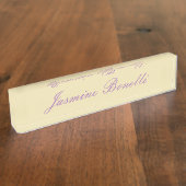 Berufliche, moderne Minimalistische Pastellfarbe Namensplakette (Seite)