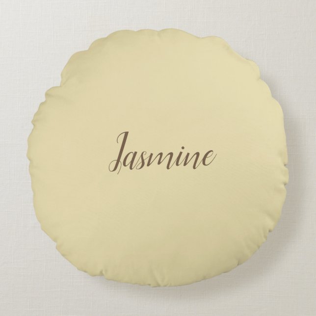 Berufliche, moderne Minimalistische Pastellfarbe Rundes Kissen (Vorderseite)