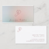 Berufliche moderne Monogram-Elegante Farben Visitenkarte (Vorne/Hinten)