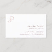 Berufliche moderne Monogram-Elegante Farben Visitenkarte (Rückseite)