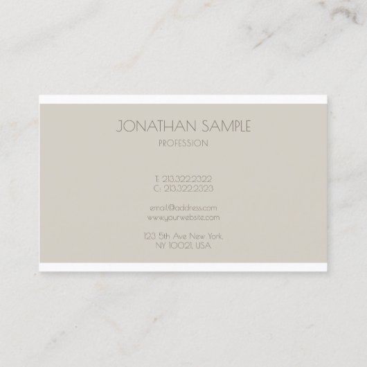 Berufliche moderne Monogramm-Einfache Vorlage Luxe Visitenkarte (Rückseite)