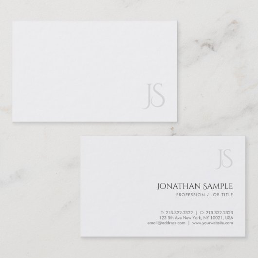 Berufliche, moderne Monogramm-Einfache Vorlage Visitenkarte (Vorne/Hinten)