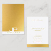 Berufliche moderne Monogramm-Elegangoldvorlage Visitenkarte (Vorne/Hinten)
