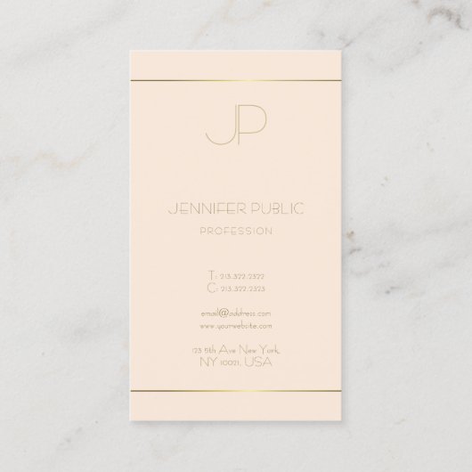 Berufliche moderne Monogramm-Eleganvorlage Visitenkarte (Rückseite)