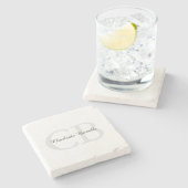 Berufliche moderne Monogramm-Minimalistische Erste Steinuntersetzer (Seitenansicht)