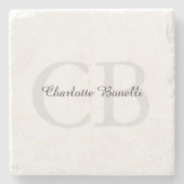 Berufliche moderne Monogramm-Minimalistische Erste Steinuntersetzer (Vorderseite)