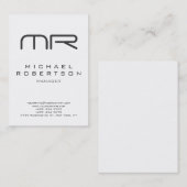 Berufliche, moderne Monogramm-weiße Visitenkarte (Vorne/Hinten)