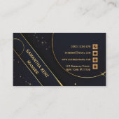 Berufliche moderne Navy & Gold-Visitenkarte Visitenkarte (Rückseite)