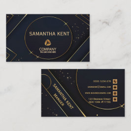 Berufliche moderne Navy & Gold-Visitenkarte Visitenkarte
