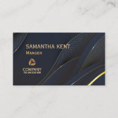 Berufliche moderne Navy & Gold-Visitenkarte Visitenkarte (Vorderseite)