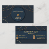 Berufliche moderne Navy & Gold-Visitenkarte Visitenkarte (Vorne/Hinten)