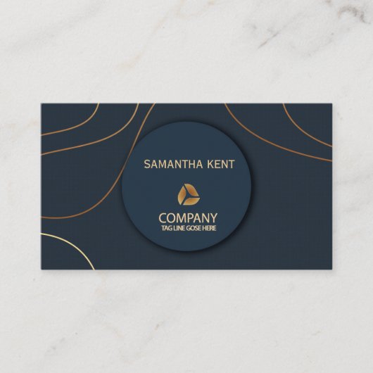 Berufliche moderne Navy & Gold-Visitenkarte Visitenkarte (Vorderseite)