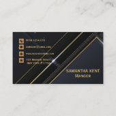 Berufliche moderne Navy & Gold-Visitenkarte Visitenkarte (Rückseite)