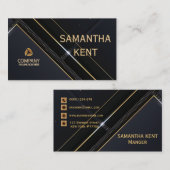 Berufliche moderne Navy & Gold-Visitenkarte Visitenkarte (Vorne/Hinten)