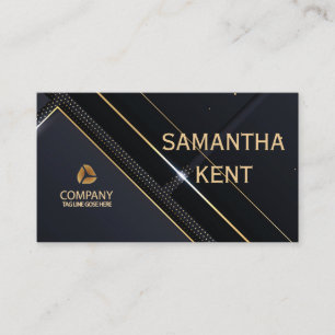 Berufliche moderne Navy & Gold-Visitenkarte Visitenkarte