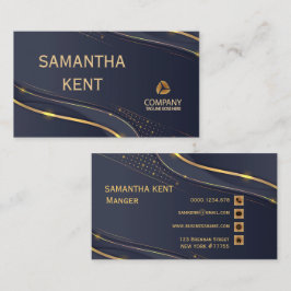 Berufliche moderne Navy & Gold-Visitenkarte Visitenkarte