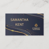 Berufliche moderne Navy & Gold-Visitenkarte Visitenkarte (Vorderseite)