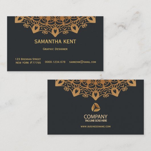 Berufliche moderne Ornamente Visitenkarte (Vorne/Hinten)