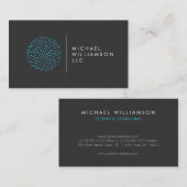 Berufliche, moderne Partikel Logo "Dot Blue" Visitenkarte (Vorne/Hinten)