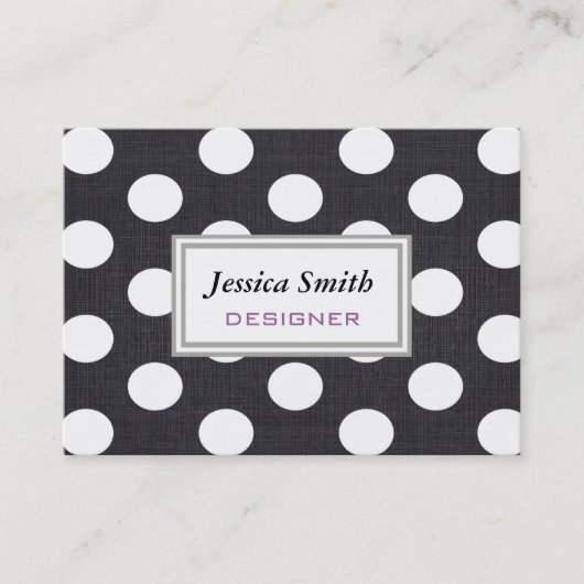 Berufliche, moderne Polka-Punkte Visitenkarte (Vorderseite)