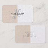 Berufliche, moderne Premium Perle Mit Monogramm Visitenkarte (Vorne/Hinten)