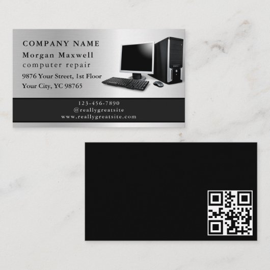 Berufliche, moderne, Schlichte, einfache Computerr Visitenkarte (Vorne/Hinten)