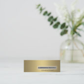 Berufliche, moderne schlichte, goldgelbe mini visitenkarte (Stehend Vorderseite)