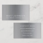 Berufliche moderne schlichte Metallgeschäfts-Karte Visitenkarte (Vorne/Hinten)