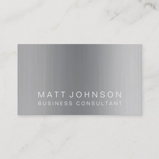 Berufliche moderne schlichte Metallgeschäfts-Karte Visitenkarte (Vorderseite)