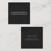 Berufliche, moderne schlichte Schwarz-Minimalistin Quadratische Visitenkarte (Vorne/Hinten)
