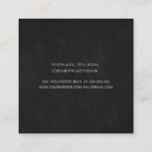 Berufliche, moderne schlichte Schwarz-Minimalistin Quadratische Visitenkarte (Rückseite)