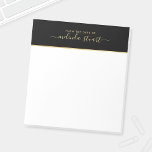 Berufliche moderne Schrift Notizblock<br><div class="desc">Beruflich Modernes Notizblock mit dem Namen im modernen,  goldfarbenen Schriftart-Stil,  mit individuellem  im modernen Sans Serif Schriftart Stil,  auf schwarz mit goldgestreiftem Rand,  auf weißem Hintergrund. Bitte beachten Sie: Die Details der Folie werden im Kunstwerk simuliert. Bei der Herstellung dieses Produktes wird keine Folie verwendet.</div>