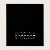 Berufliche, moderne, schwarz gefaltete Visitenkart Visitenkarten (Außenseite Aufgefaltet)