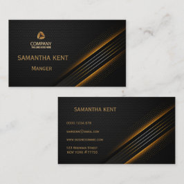 Berufliche, moderne Schwarz-Gold-Visitenkarte Visitenkarte
