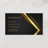 Berufliche, moderne Schwarz-Gold-Visitenkarte Visitenkarte (Rückseite)