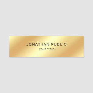 Berufliche moderne schwarze Goldschablone elegant Namensschild